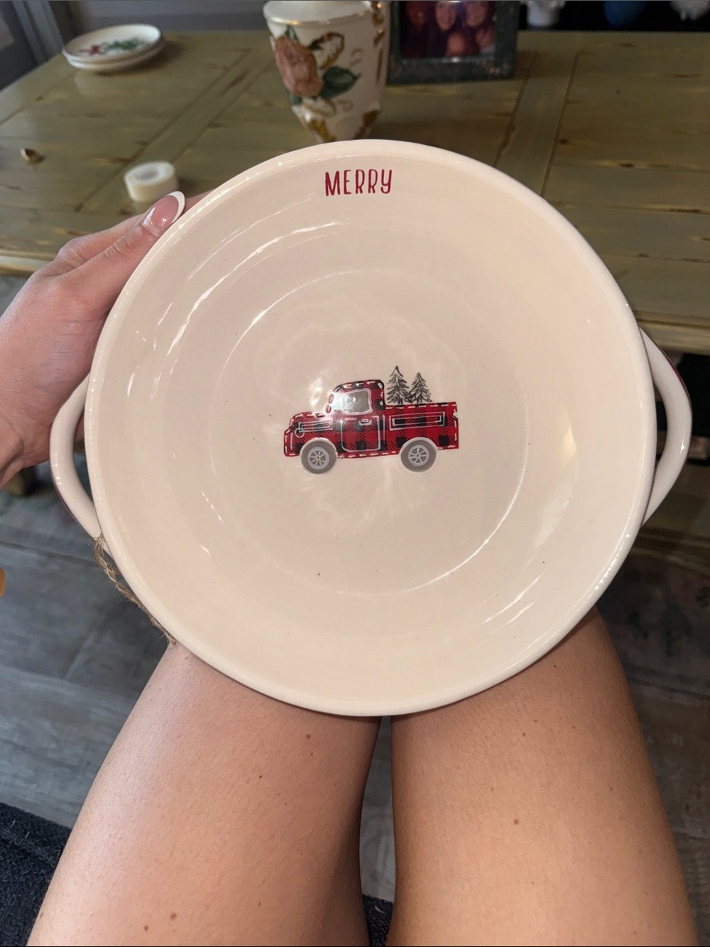 Sam Edelman Red and White 'Merry' Holiday Serving Bowl